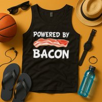 Funny Powered By Bacon Bacon Lovers Gift Tank Top