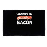 Funny Powered By Bacon Bacon Lovers Gift Microfiber Hand Towel
