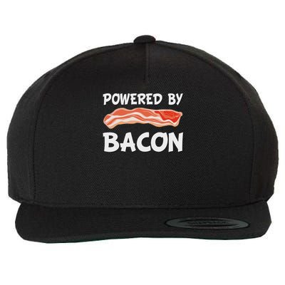 Funny Powered By Bacon Bacon Lovers Gift Wool Snapback Cap
