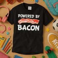 Funny Powered By Bacon Bacon Lovers Gift Kids T-Shirt