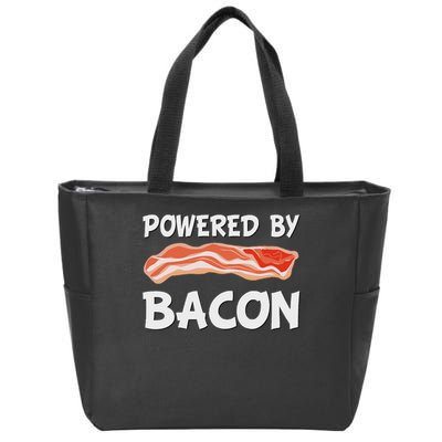 Funny Powered By Bacon Bacon Lovers Gift Zip Tote Bag