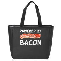 Funny Powered By Bacon Bacon Lovers Gift Zip Tote Bag