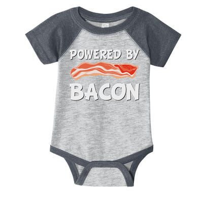 Funny Powered By Bacon Bacon Lovers Gift Infant Baby Jersey Bodysuit