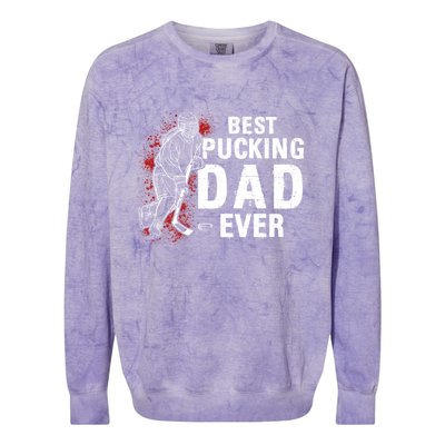 Funny Pun Best Pucking Dad Meaningful Gift Colorblast Crewneck Sweatshirt