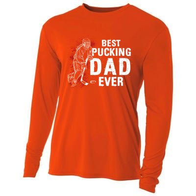 Funny Pun Best Pucking Dad Meaningful Gift Cooling Performance Long Sleeve Crew