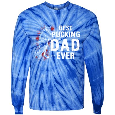 Funny Pun Best Pucking Dad Meaningful Gift Tie-Dye Long Sleeve Shirt