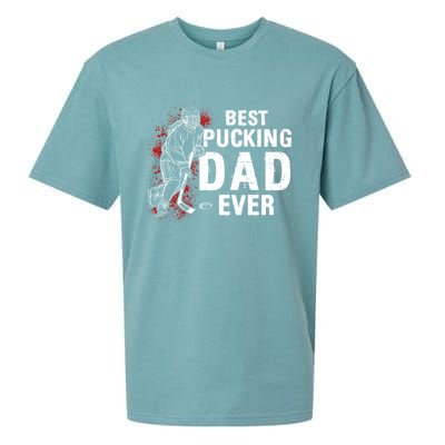 Funny Pun Best Pucking Dad Meaningful Gift Sueded Cloud Jersey T-Shirt