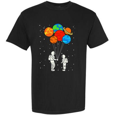 funny Planet Balloons Astronaut Galaxy Space Outer Garment-Dyed Heavyweight T-Shirt