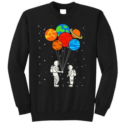 funny Planet Balloons Astronaut Galaxy Space Outer Sweatshirt