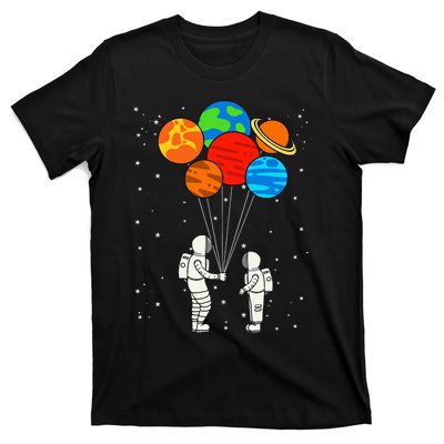 funny Planet Balloons Astronaut Galaxy Space Outer T-Shirt