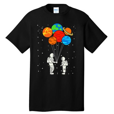 funny Planet Balloons Astronaut Galaxy Space Outer Tall T-Shirt