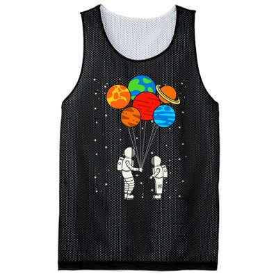 funny Planet Balloons Astronaut Galaxy Space Outer Mesh Reversible Basketball Jersey Tank