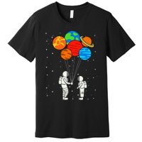 funny Planet Balloons Astronaut Galaxy Space Outer Premium T-Shirt