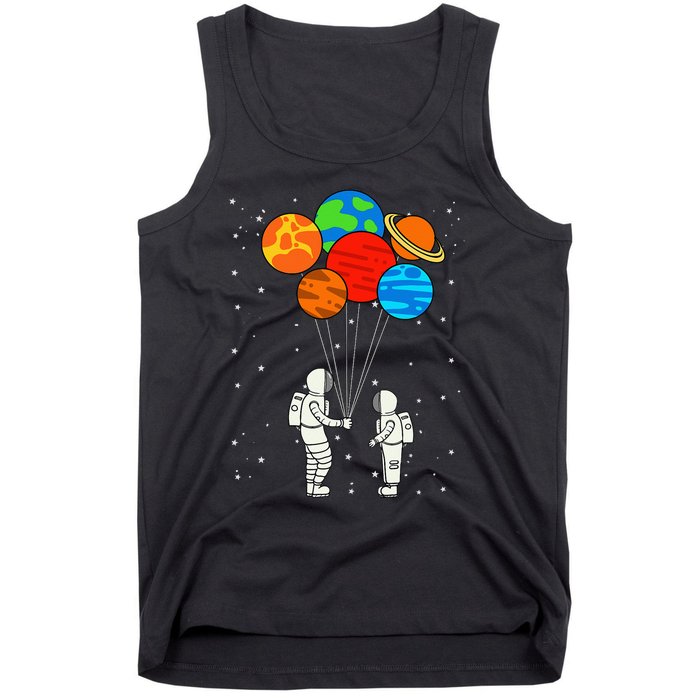 funny Planet Balloons Astronaut Galaxy Space Outer Tank Top