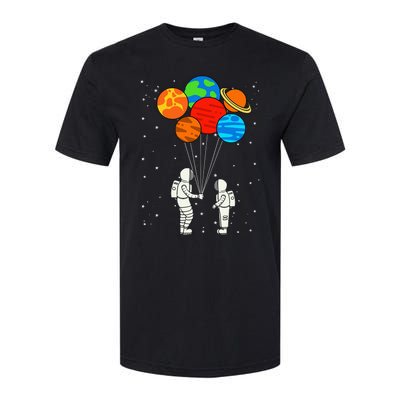 funny Planet Balloons Astronaut Galaxy Space Outer Softstyle CVC T-Shirt