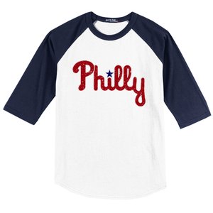 Funny Philadelphia Baseball Philly PA Retro 1 Baseball Sleeve Shirt