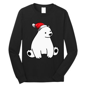 Festive Polar Bear Pajama Set for Christmas Long Sleeve Shirt