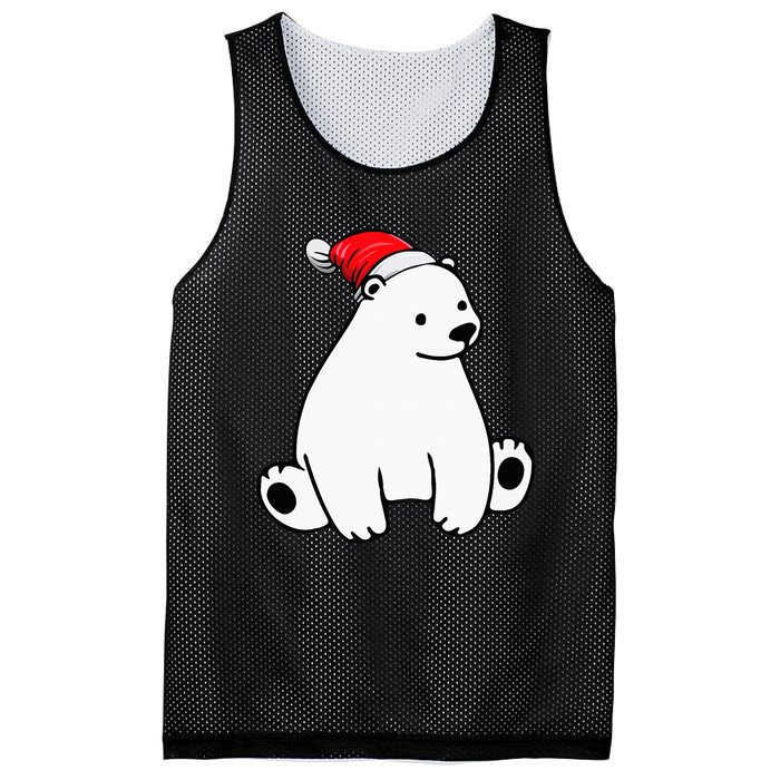 Festive Polar Bear Pajama Set for Christmas Mesh Reversible Basketball Jersey Tank