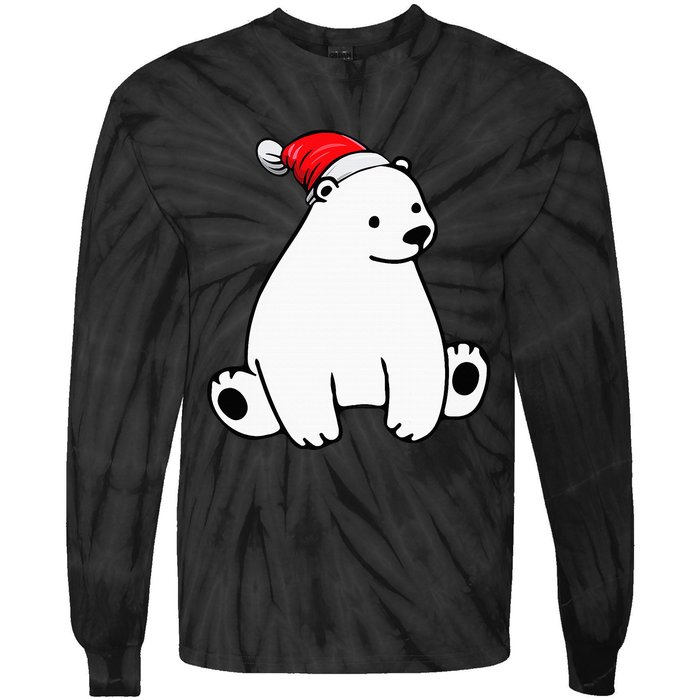 Festive Polar Bear Pajama Set for Christmas Tie-Dye Long Sleeve Shirt