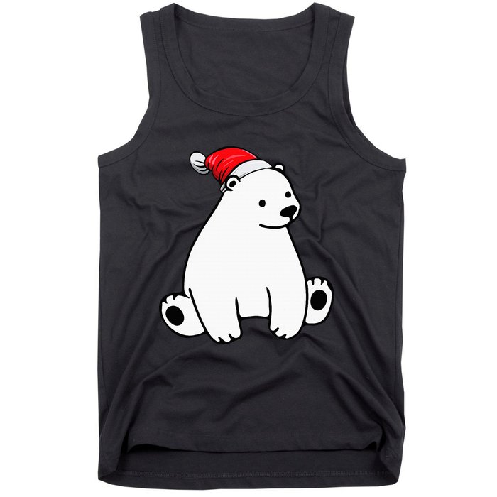 Festive Polar Bear Pajama Set for Christmas Tank Top