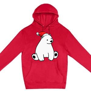 Festive Polar Bear Pajama Set for Christmas Premium Pullover Hoodie