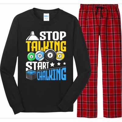 Funny Pool Billiard Player Stop Talking Start Chalking Gift Long Sleeve Pajama Set