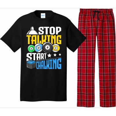 Funny Pool Billiard Player Stop Talking Start Chalking Gift Pajama Set