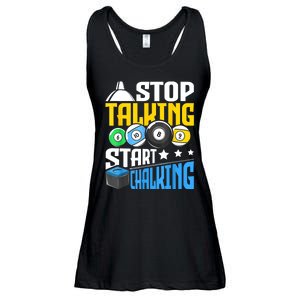 Funny Pool Billiard Player Stop Talking Start Chalking Gift Ladies Essential Flowy Tank