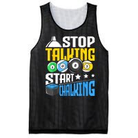 Funny Pool Billiard Player Stop Talking Start Chalking Gift Mesh Reversible Basketball Jersey Tank