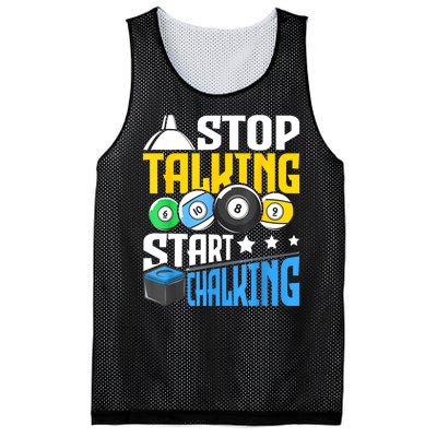 Funny Pool Billiard Player Stop Talking Start Chalking Gift Mesh Reversible Basketball Jersey Tank