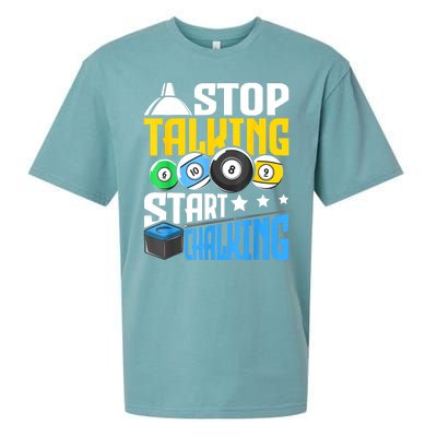 Funny Pool Billiard Player Stop Talking Start Chalking Gift Sueded Cloud Jersey T-Shirt