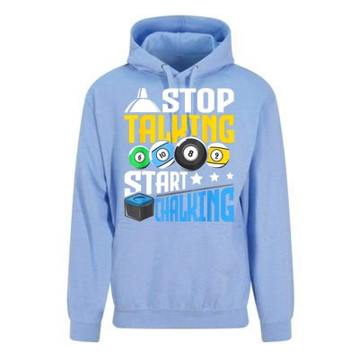 Funny Pool Billiard Player Stop Talking Start Chalking Gift Unisex Surf Hoodie