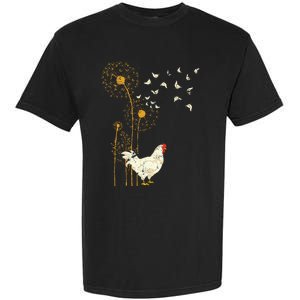 Farmer Poultry Bird Flower Farm Animal Dandelion Chicken Garment-Dyed Heavyweight T-Shirt