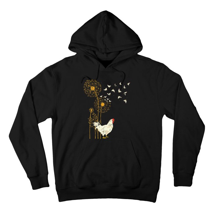 Farmer Poultry Bird Flower Farm Animal Dandelion Chicken Hoodie