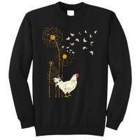 Farmer Poultry Bird Flower Farm Animal Dandelion Chicken Sweatshirt