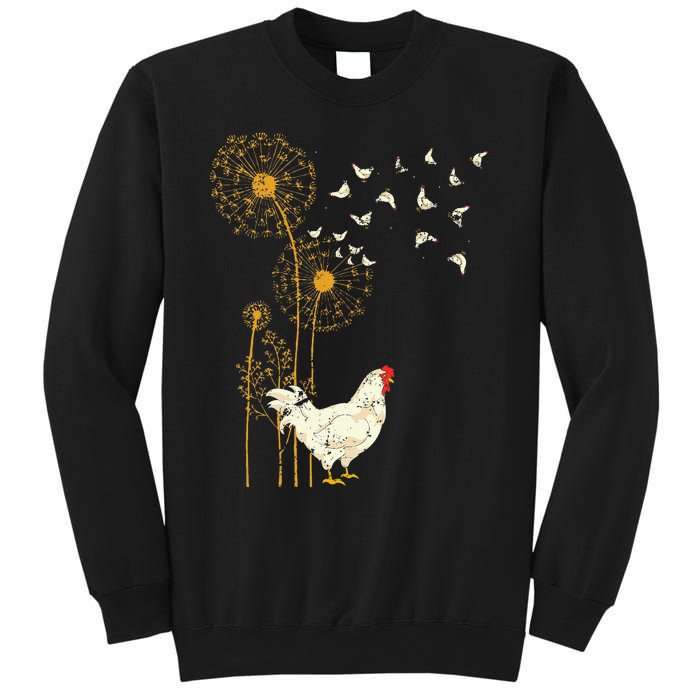 Farmer Poultry Bird Flower Farm Animal Dandelion Chicken Sweatshirt