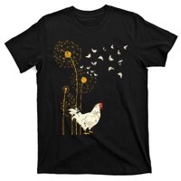 Farmer Poultry Bird Flower Farm Animal Dandelion Chicken T-Shirt