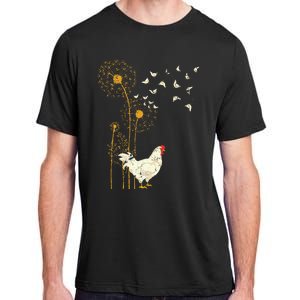 Farmer Poultry Bird Flower Farm Animal Dandelion Chicken Adult ChromaSoft Performance T-Shirt