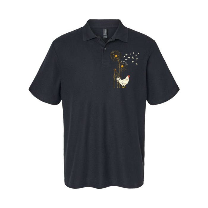 Farmer Poultry Bird Flower Farm Animal Dandelion Chicken Softstyle Adult Sport Polo