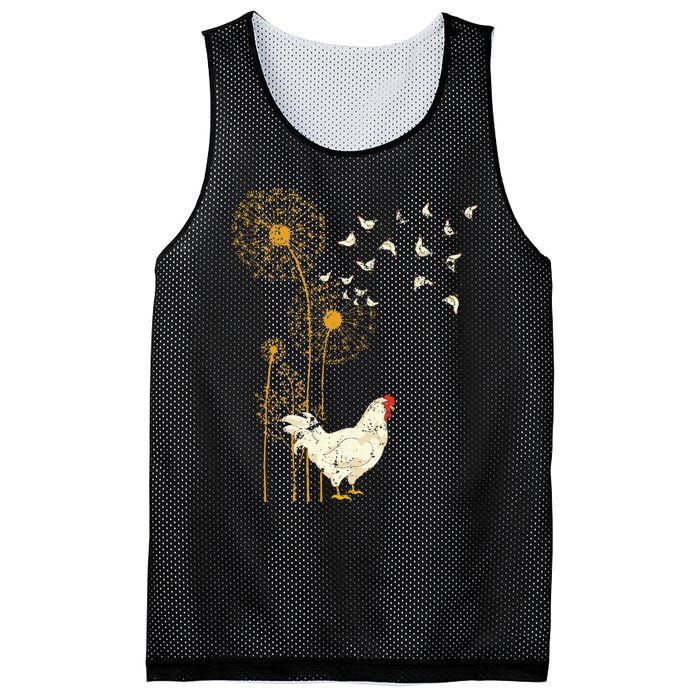 Farmer Poultry Bird Flower Farm Animal Dandelion Chicken Mesh Reversible Basketball Jersey Tank