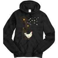 Farmer Poultry Bird Flower Farm Animal Dandelion Chicken Tie Dye Hoodie