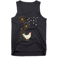 Farmer Poultry Bird Flower Farm Animal Dandelion Chicken Tank Top