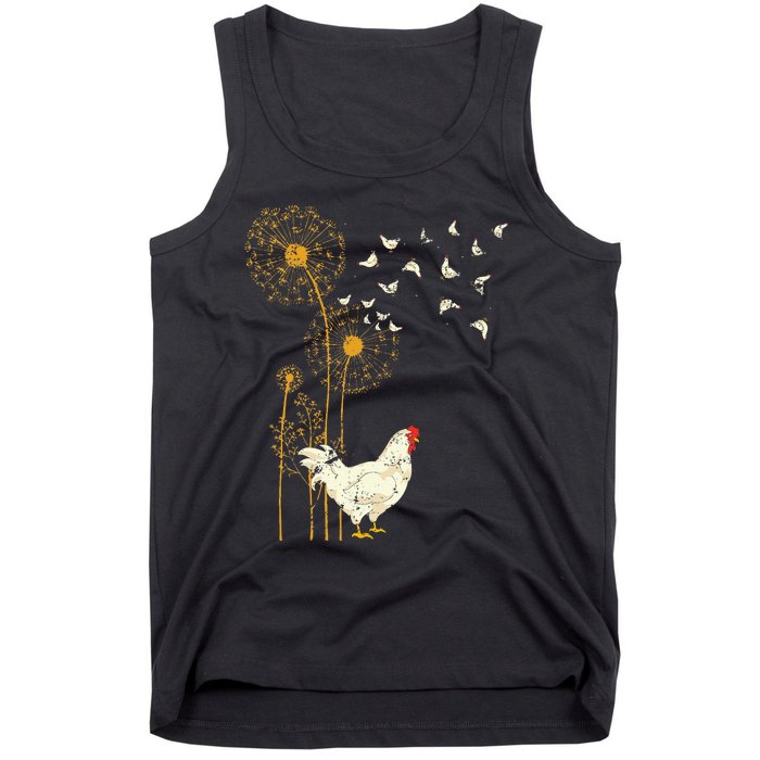 Farmer Poultry Bird Flower Farm Animal Dandelion Chicken Tank Top