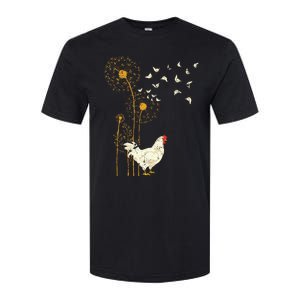 Farmer Poultry Bird Flower Farm Animal Dandelion Chicken Softstyle CVC T-Shirt