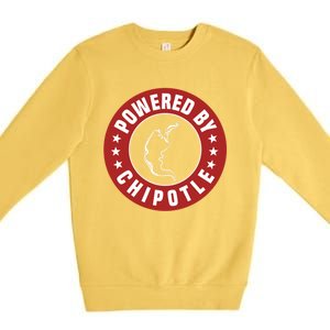 Funny Powered By Chipotle Design Chili Pepper Gift Premium Crewneck Sweatshirt