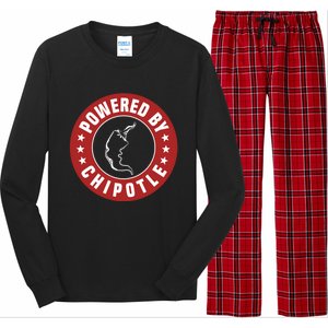 Funny Powered By Chipotle Design Chili Pepper Gift Long Sleeve Pajama Set