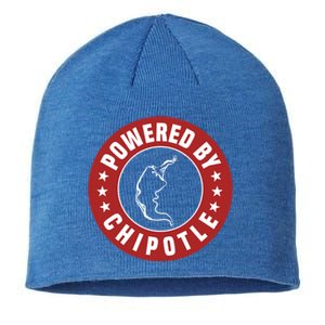 Funny Powered By Chipotle Design Chili Pepper Gift Sustainable Beanie