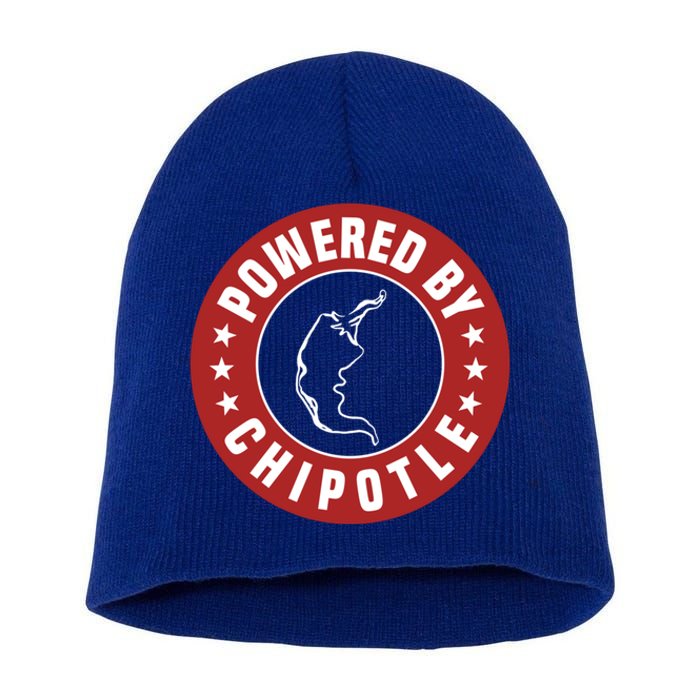 Funny Powered By Chipotle Design Chili Pepper Gift Short Acrylic Beanie