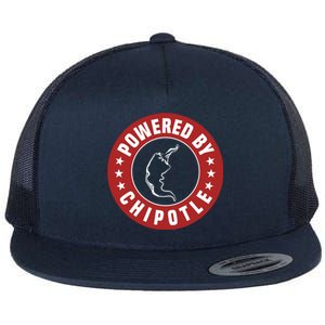 Funny Powered By Chipotle Design Chili Pepper Gift Flat Bill Trucker Hat