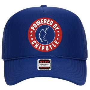 Funny Powered By Chipotle Design Chili Pepper Gift High Crown Mesh Back Trucker Hat